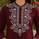 Lakhnavi Embroidered A-Line Rayon Kurti