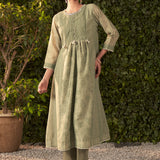 Amaya Green Printed Chanderi Suit Set with Dupatta