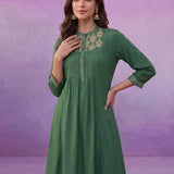 Blue Viscose Rayon Dori Embroidered Co-ord Set