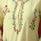 Saavan Light Green Embroidered Cotton blend Kurta Set