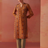 Maysa Mustard Embroidered Chiffon Co-ord Set for Women