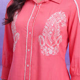 Kiara Neon Peach Textured Co-ord Set