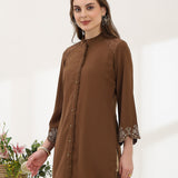 Solid Embroidered Straight Tunic