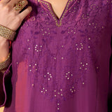 Esha Mulberry Purple Embroidered Suit Set