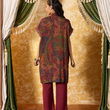 Zareen Garret Maroon Printed Kaftan Set