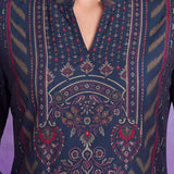 Zara Teal Blue Printed Kurta Set