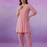 Light pink Dori Embroidered Coord Set