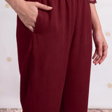 Ziya Garnet Red Embroidered Kurta Set