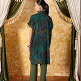 Zareen Pine Green Printed Kaftan Set
