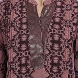 Wine Georgette Sequin Embellished Printed Tunic