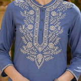 Lakhnavi Embroidered A-Line Rayon Kurti