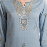Gulabo Ice Blue Embroidered Kurta Set