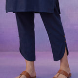 Navy Embroidered Kurta Set with Resham Work