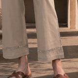 Beige Linen Blend Daily Wear Palazzos