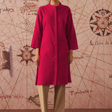 Sylvia Crimson fuchsia Monochrome Lyocell Kurta for Women
