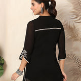 Floral Embroidered A-Line Short Kurti