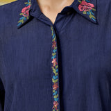 Aarohi Prussian Navy Thread Embroidered Co-ord Set