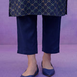 Blue All Over Printed Kurta Set with Dori Embroider