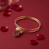 Ziva Amethyst Pearl Bangle Set