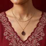 Meher Amethyst Druzy Crystal Necklace