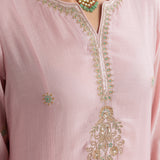 Aafiya Powder Pink Embroidered Suit Set