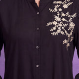 Zoya Black Embroidered Top