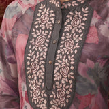Light Pink All Over Printed Shantoon A-Line Kurti
