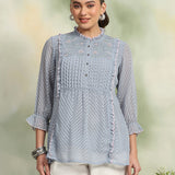Ethnic Threadwork A-Line Georgette Kurti