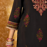 Mrinal Slate Black Printed Suit Set