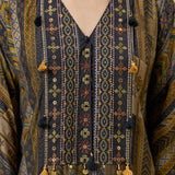 Aurelia Olive Garden Printed Kaftan Set