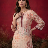 Naomi Rust Printed Cotton Blend Kurta for Women