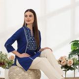 Cotton Linen Embroidered Kurta