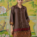 Tara Coffee Brown Printed Co-ord Set