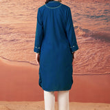 Anisa Navy Monochrome Lyocell Kurta for Women