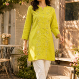 Sequinned Ethnic Embroidered Straight Kurti