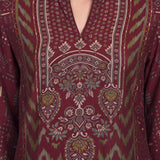 Zara Maroon Printed Kurta Set