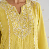 Rhea Lemon Green Sequin Embroidered Suit Set