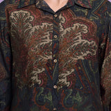 Poly Viscose Blue Abstract Print Shirt
