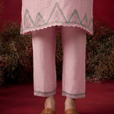 Albeli Pink Embroidered A-line Suit Set with Dupatta