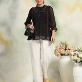 Ethnic Threadwork A-Line Georgette Kurti