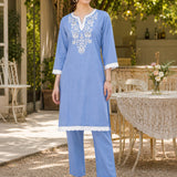 Pure Cotton Embroidered Kurta Trouser Set