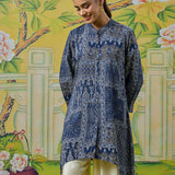 Aarna Indigo Blue Printed Tunic