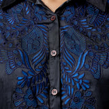 Zaria Midnight Black Embroidered Shirt
