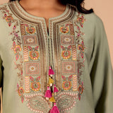 Anaya Sage Green Embroidered Kurta Set