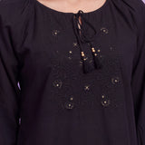 Aisha Black Embroidered Top