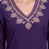 Amaira Purple Embroidered Kurta Set