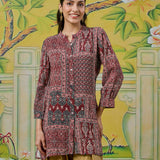 Aarna Scarlet Red Printed Tunic
