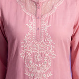 Avni Pink Embroidered Kurta Set