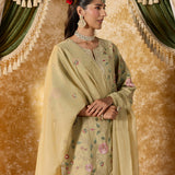 Vaara Kalini Light Green Embroidered Suit Set with Dupatta