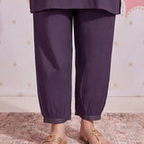 Zareen Damson Purple Embroidered Kurta Set